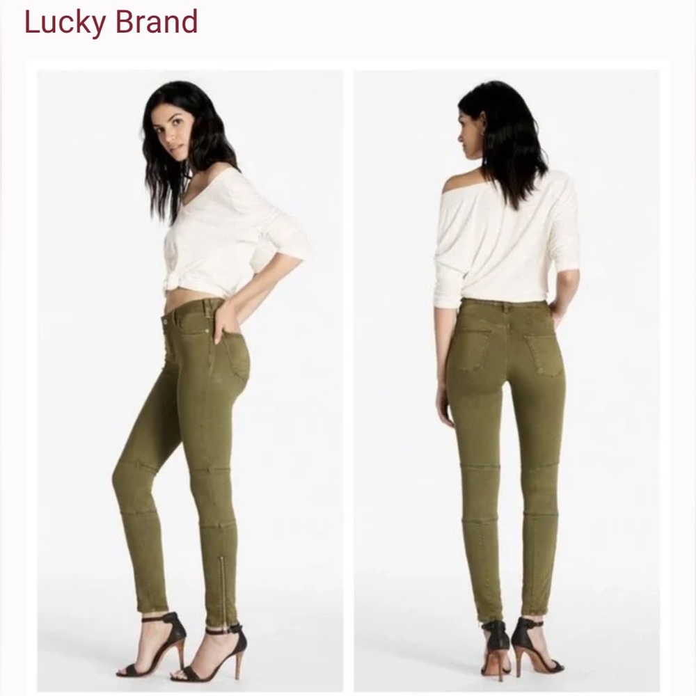 Lucky Brand Ivy Green Sasha Ankle Zipper Super Skinny.  Size 10/30